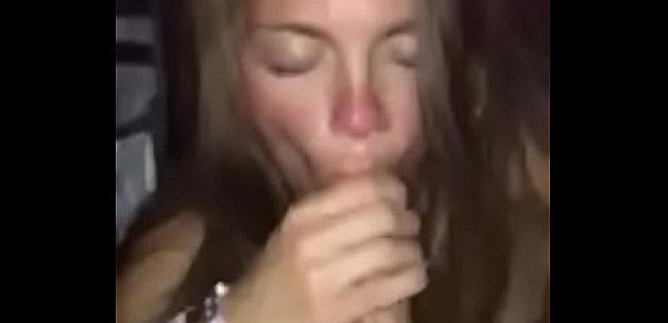  POV AMATEUR WHITE GIRL GIVES BLOWJOB AND SWALLOWS CUM IN TENT